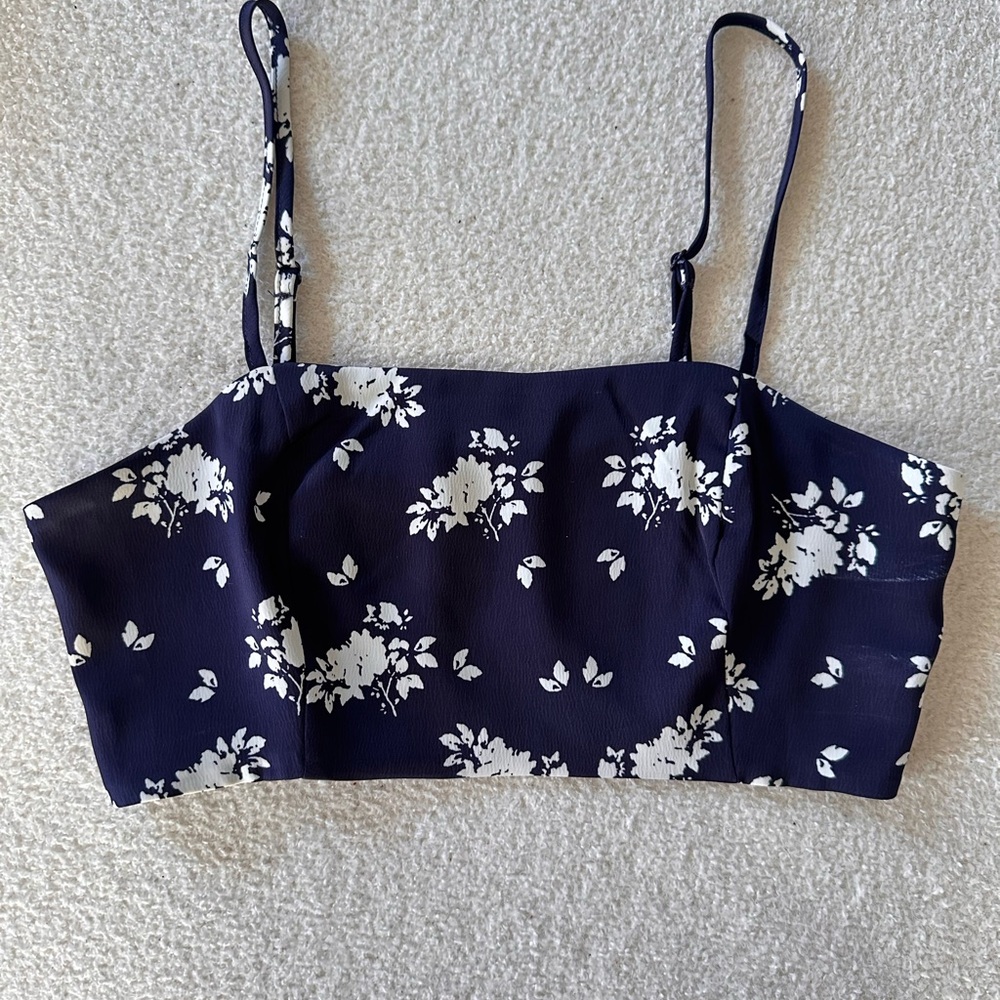 Floral Navy Blue Women's Top